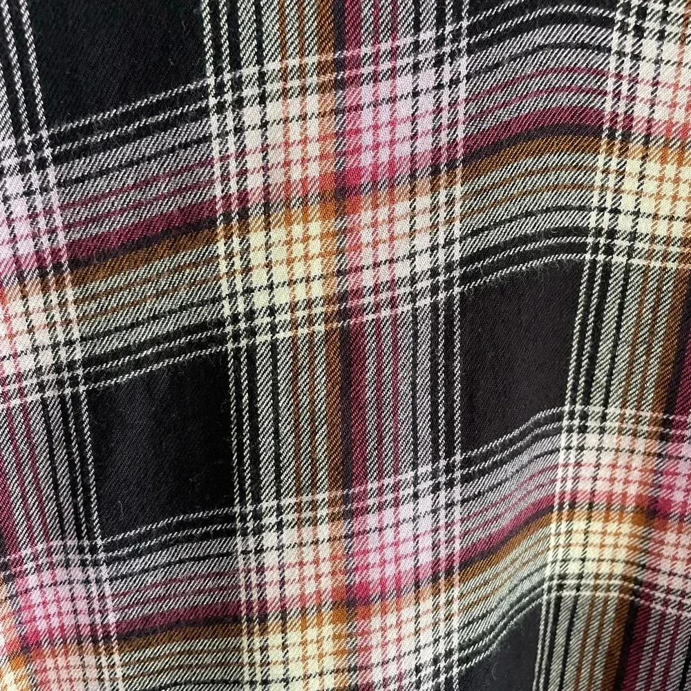 Cloth & Stone by Anthropologie Charlie Plaid Ruffle Neck Flannel Top - Small